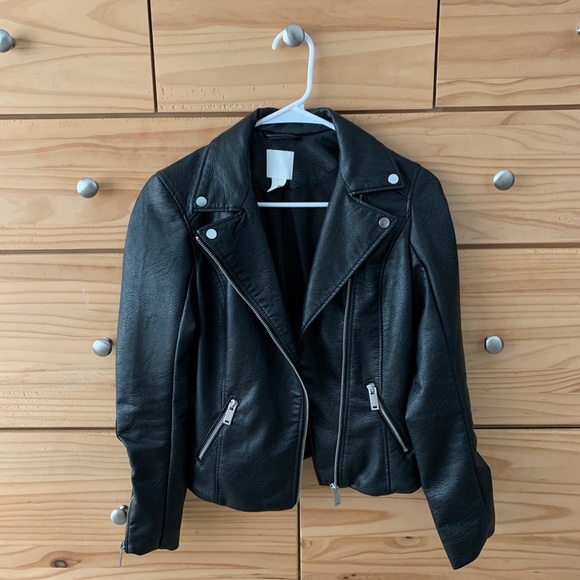 H&M Jackets & Blazers - H&M Faux Leather Moto Jacket